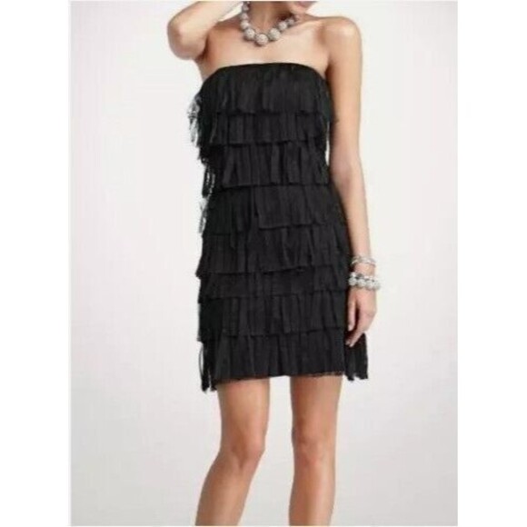 NWT $248 Ann Taylor! Sophisticated Strapless Sheath Evening Black Dress Size 2 - Picture 1 of 6